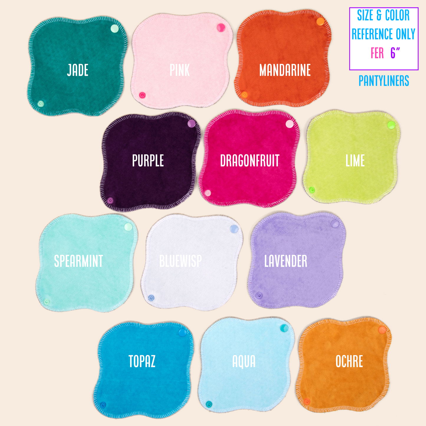 Set of 3 Pantyliners 6"